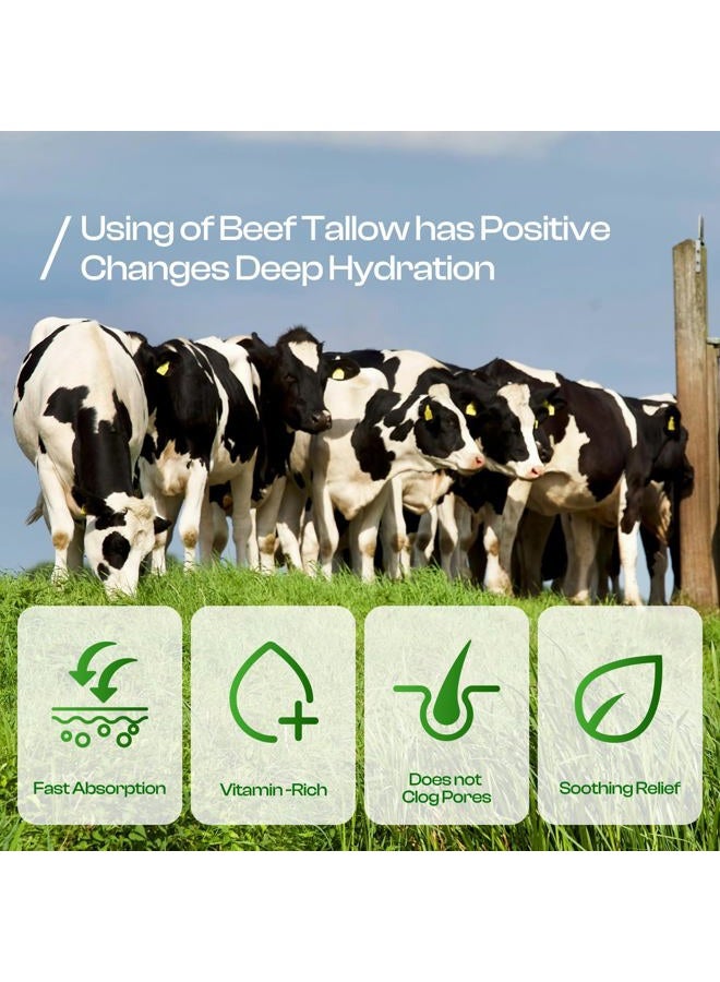 SADOWAY Beef Tallow for Skin: Handmade Beef Tallow for Face - Organic Grass-Fed Whipped Beef Tallow and Honey Balm Tallow Face Moisturizer Smooth Soft for Dry Skin - Image 5