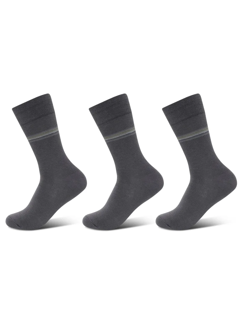 BYC MEN'S FORMAL SOCKS (PACK OF 3) - DARK GREY