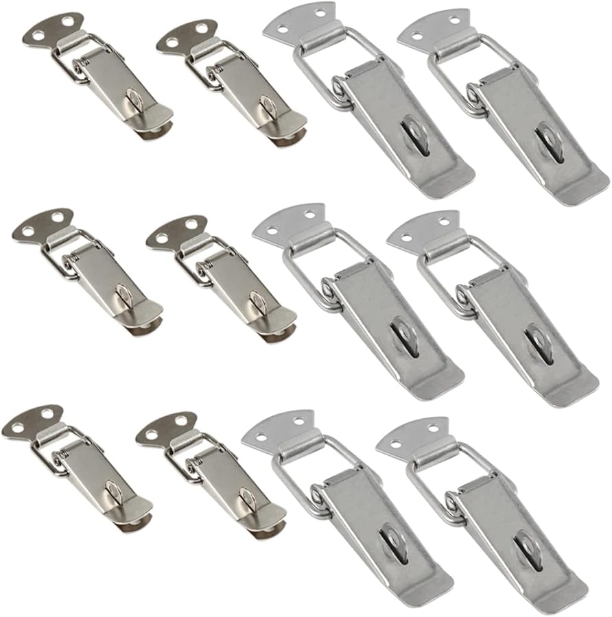 Spring Loaded Hasp Generic 12 Pcs Spring Loaded Toggle Hasp Latch Lock Black Iron Box Lock ...