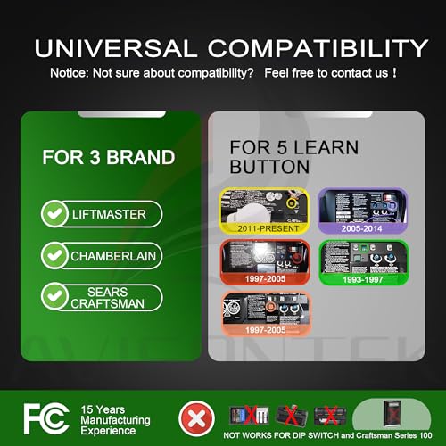 Avisontek Universal Keypad for Sears Craftsman Garage Door Opener, CMXZDCG440, Wireless Keyless Entry, FCC Certified, 3-Year Warranty - Image 2