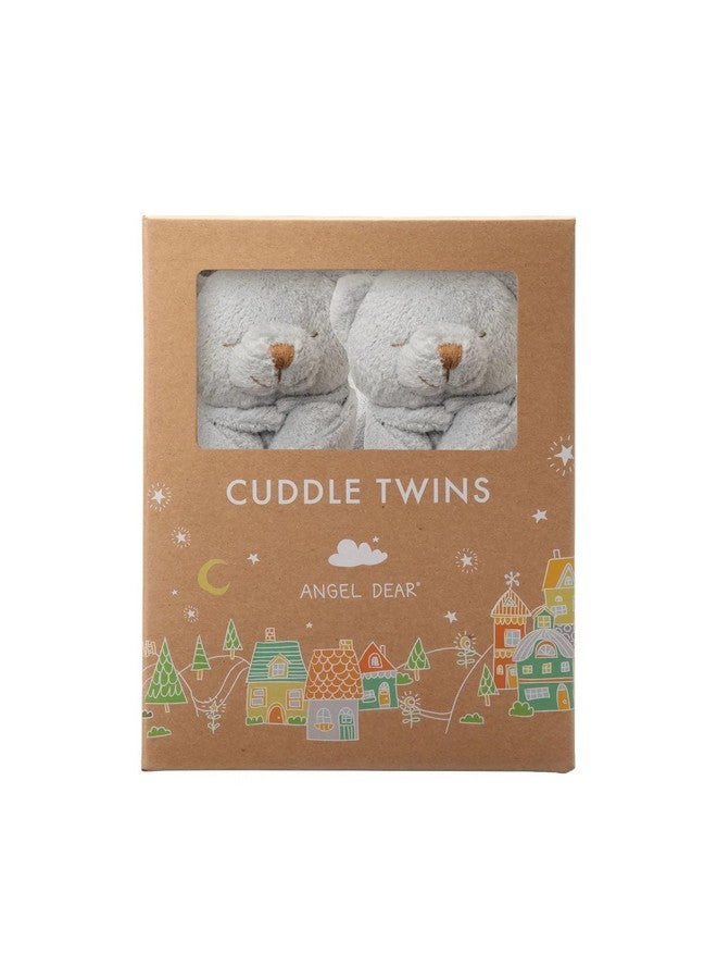 Angel Dear - Grey Bear Blankies Cuddle Twins 2 Piece Set - Image 1
