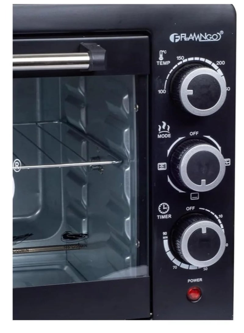 فرن 40 لتر شوايه لمبه مروحه من فلامنجو - Image 2