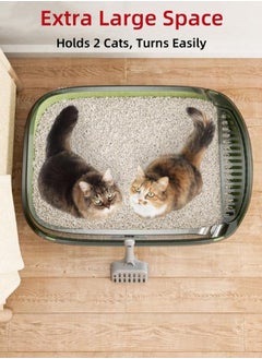 Generic Cat Litter Box, Extra Large Cat Litter Pan High Sided Kitten Toilet Anti-Splash Cat Pet Tray Cat Open Top Litter Tray with Litter Sifting Scoop for Big Middle Small Cats, Easy to Clean  - Image 4