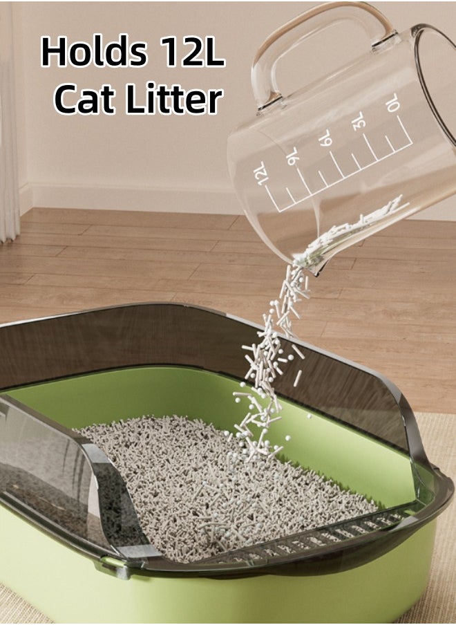 Generic - Cat Litter Box, Extra Large Cat Litter Pan High Sided Kitten Toilet Anti-Splash Cat Pet Tray Cat Open Top Litter Tray with Litter Sifting Scoop for Big Middle Small Cats, Easy to Clean - Image 1