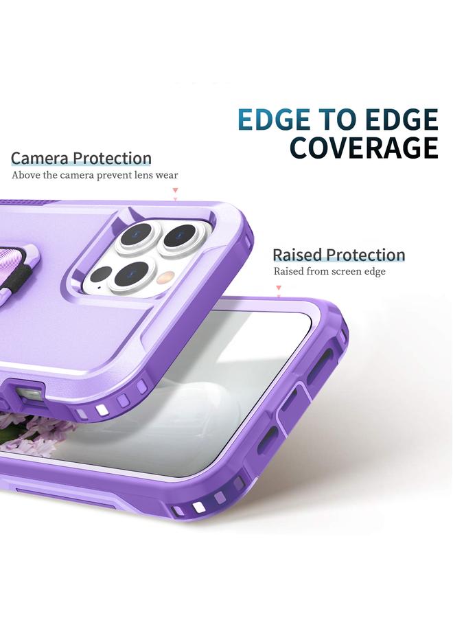 اس-توب جراب لهاتف iPhone 12 Pro Max 3 في 1 PC + جراب هاتف TPU مع حامل حلقي - Image 3