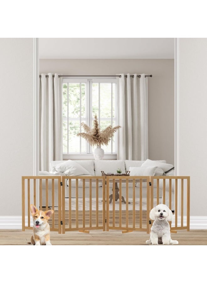 بوابة مستقلة للكلاب الصغيرة - سياج خشبي قابل للطي للحيوانات الأليفة مع ألواح للمداخل والممرات والسلالم - لا يتطلب التركيب، فاصل غرفة محمول للاستخدام المنزلي - Image 3