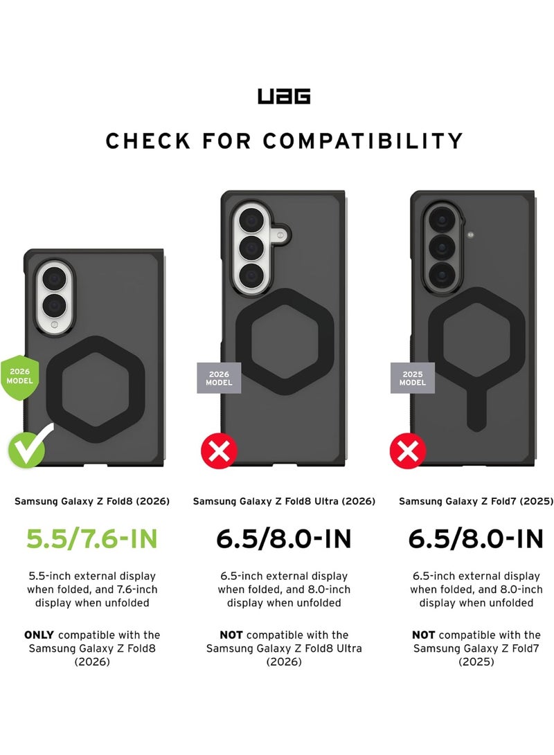UAG Urban Armor Gear Mouve Case for Samsung Galaxy Z Fold 8, MagSafe Compatible, Qi Wireless Charging Support, Military-Grade Drop Protection, Open Hinge Design Cover - Ice - Image 2