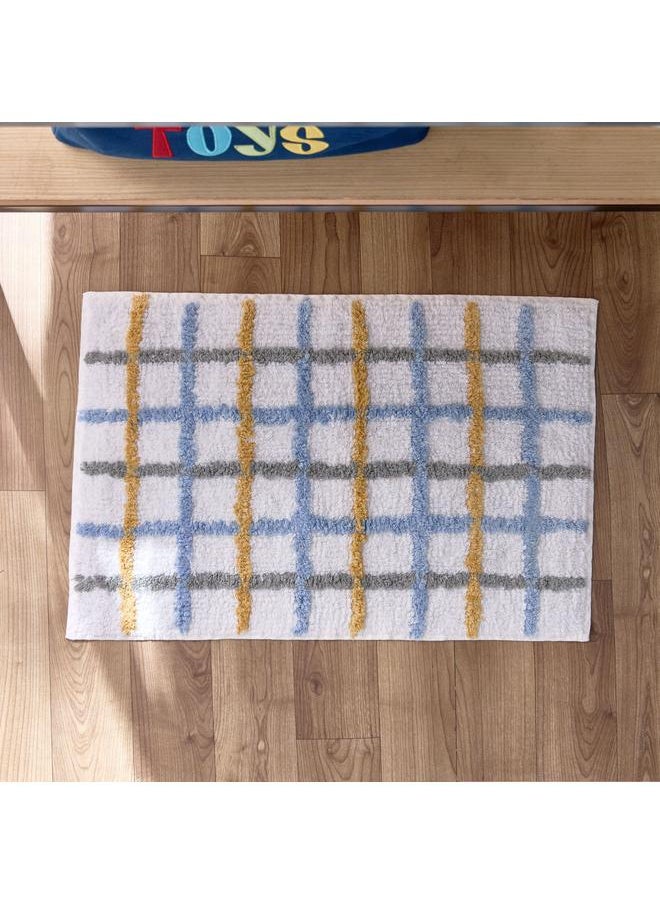 ARCADE - Checked Tufted Cotton Bathmat 40X60 Cm - Image 1