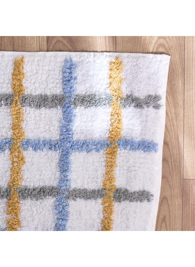 ARCADE - Checked Tufted Cotton Bathmat 40X60 Cm - Image 1
