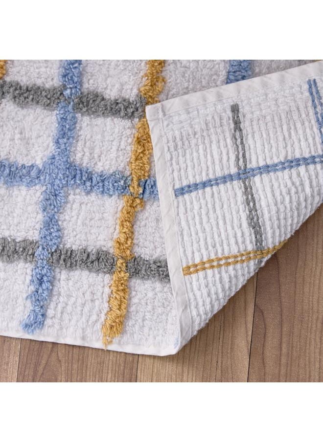 ARCADE - Checked Tufted Cotton Bathmat 40X60 Cm - Image 1