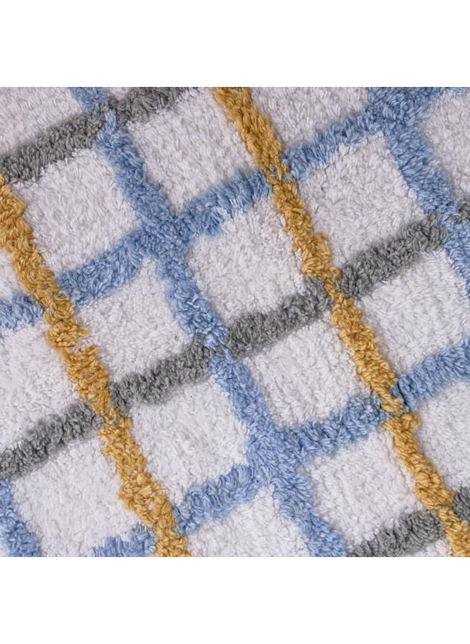 ARCADE - Checked Tufted Cotton Bathmat 40X60 Cm - Image 1