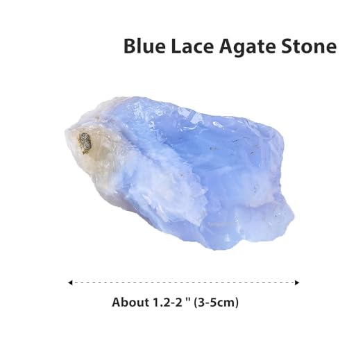 Apengshi Blue Lace Agate Stone Raw Crystals 2PCS Natural Rough Rocks Healing Crystal and Stones DIY Raw Stones Meditation Fountain Garden Home Decor - Image 2
