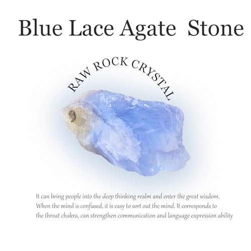 Apengshi Blue Lace Agate Stone Raw Crystals 2PCS Natural Rough Rocks Healing Crystal and Stones DIY Raw Stones Meditation Fountain Garden Home Decor - Image 3