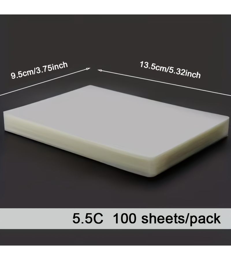 Transparent Plastic Sealed Sheets 100 Pack 5 Mil Thick 3.75x5.32 Inches Heat Press Laminated - Image 2