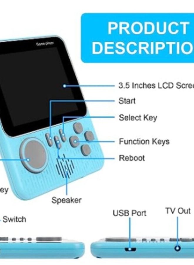 Generic - Retro Handheld Game Console, Retro Mini Game Console with 666 Classic Games, 3.5 Inch Color Screen 1200mAh Rechargeable Battery Portable Game Console Supports TV Connection and 2 Players - Image 1