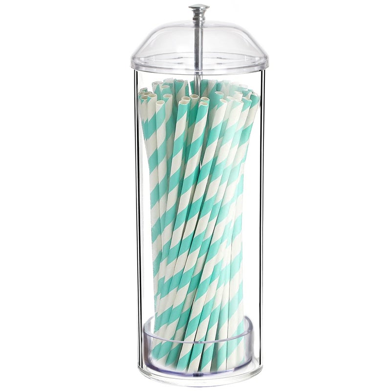 Youngever Youngever Straw Dispenser Plastic Straw Holder with Lid Drinking Straw Container with Lid 