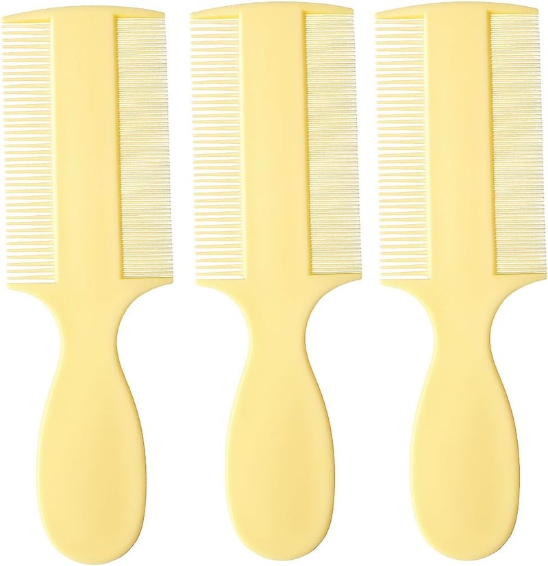 Vakly Fine Tooth Baby Comb [3 Pack] – Double-Sided Infant Hair Extra Fine Detangling Comb with Handle for Cradle Cap, Dandruff & Lice – Gentle Rounded Teeth for Newborns, Babies, Toddlers & Adults - Image 1