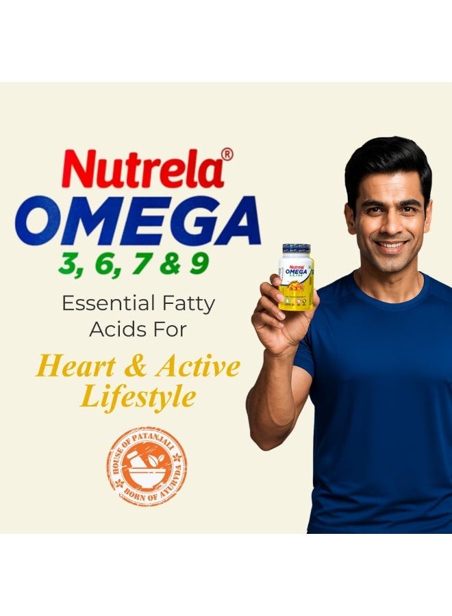 Nutrela Patanjali Omega 3 6 7 9 vegetarian softgels, pack of 2 - Image 3