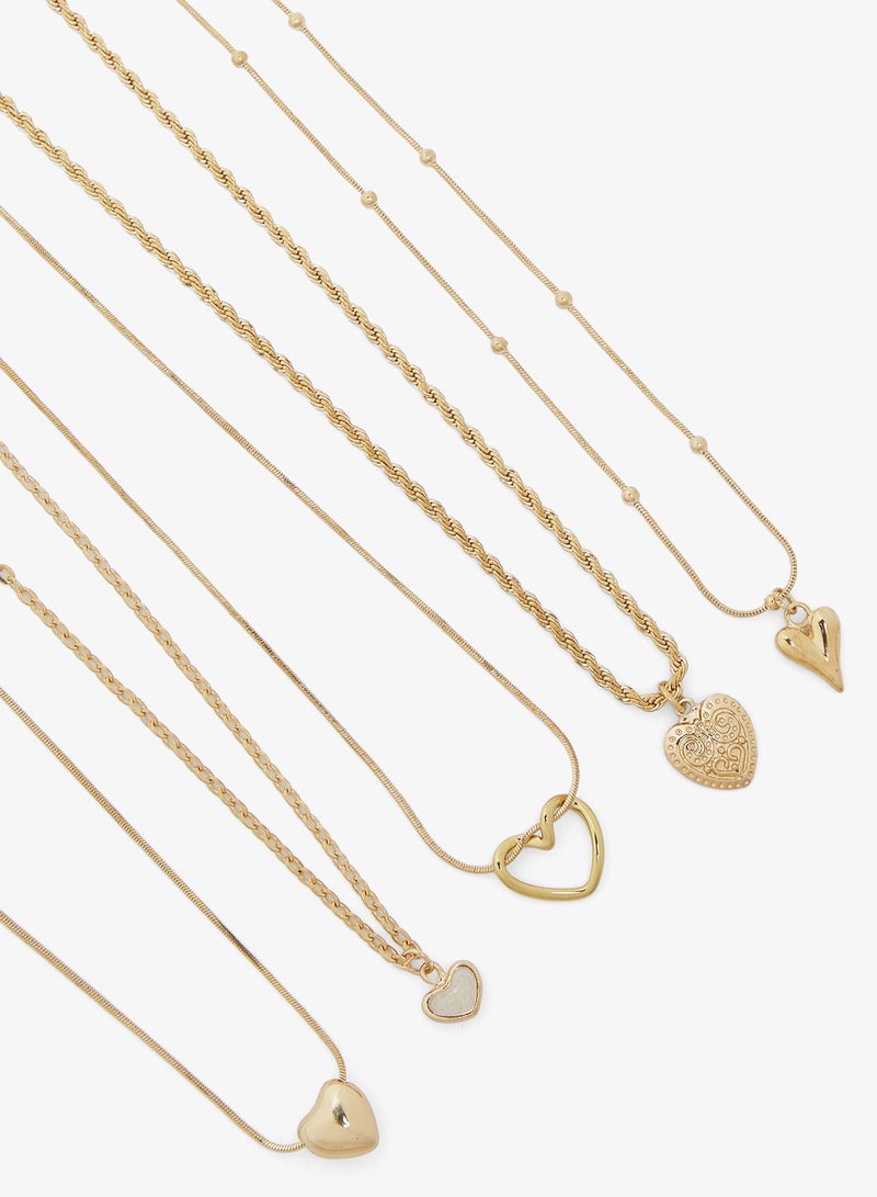 Ginger Multi layered Heart Charm Necklace - Image 1