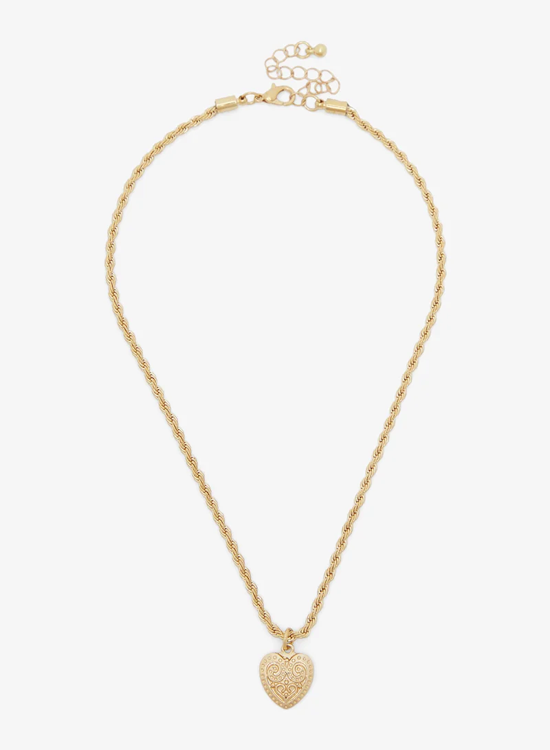Ginger Multi layered Heart Charm Necklace