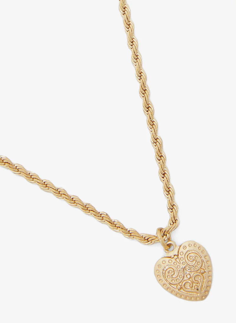 Ginger Multi layered Heart Charm Necklace