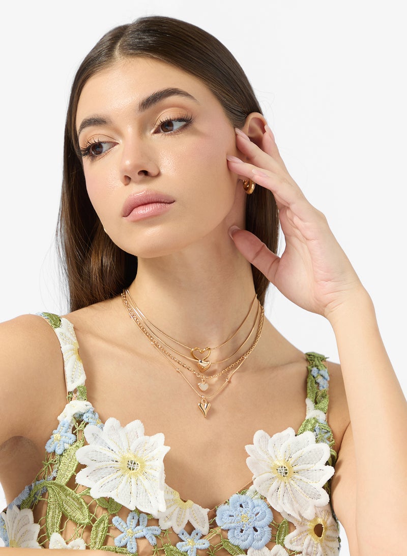 قلادة بدلاية قلب متعددة الطبقات