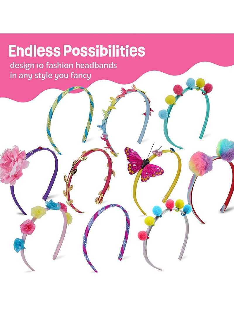 xppier DIY 12 Headband Kit Educational Toys for Girls to Create Unique Hair Bows Great Girl Gift and Craft for Girls  - Image 3