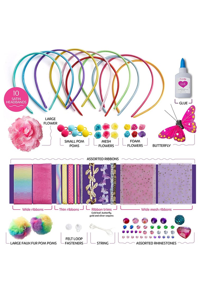 xppier DIY 12 Headband Kit Educational Toys for Girls to Create Unique Hair Bows Great Girl Gift and Craft for Girls  - Image 1