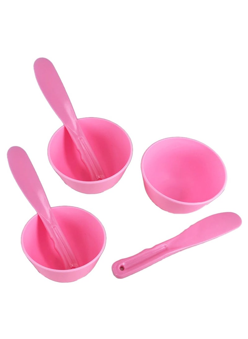 lasenersm Lasenersm 3Pack Pink Rubber Facial Mask Mixing Bowl Set with Plastic Spatula  DIY Skincare Mixing Tool Kit for Face Home Salon  Travel 
