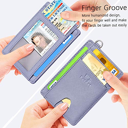 FurArt محفظة FurArt النحيفة البسيطة، محافظ جيب أمامية، حجب RFID، حامل بطاقات ائتمان للرجال - قناة زرقاء - Image 3