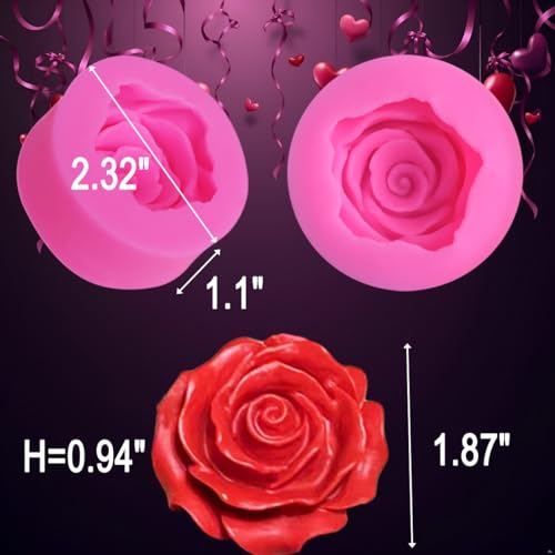 Fogilas Blooming Rose Flower Silicone Mold - Chocolate & Candy Molds, Wedding Cake Decorating Tools, Fondant Sugarcraft Cake Molds - Image 2