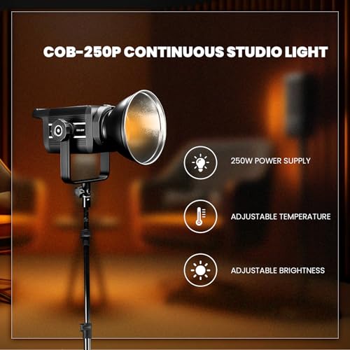 HIFFIN (COB-250P) 250W Bi-Color Continuous LED Video Light with 9 FX Modes, 2800K–6800K Adjustable, 10–100% Brightness Control, Remote Operated Studio Lighting for Photography & Videography - Image 3
