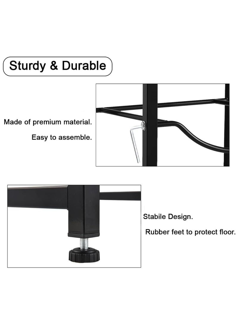 جيهام حامل أباريق المياه ثلاثي الطبقات، حامل زجاجات مياه سعة 3 جالون، حامل زجاجات مياه شديد التحمل للتخزين للمطبخ والمنزل والمكتب، سهل التجميع، حامل زجاجات مياه معدني يحمل 3 زجاجات، وسادة مضادة للانزلاق، حامل تخزين زجاجات المياه باللون الأسود - Image 4