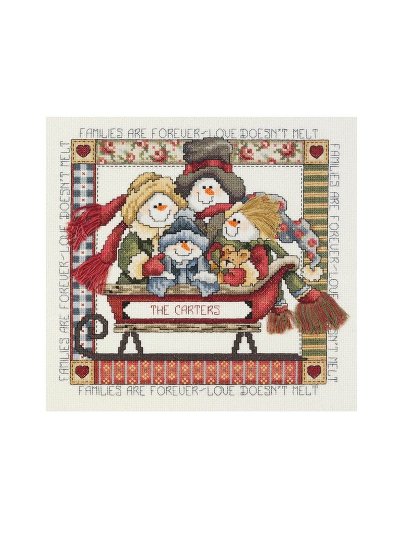 Cross Stitch Kit 9 inch x 8.5 inch Families Are Forever - Image 1