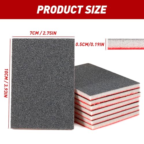 Pukamam 36 Pcs Sanding Sponge 80/120/180/240/320/400 Grit Sandpaper Assortment, Washable & Reusable Sanding Blocks for Wood, Metal, Drywall, Glazing, Wet Dry Sandpaper for Smooth Finishing - Image 2