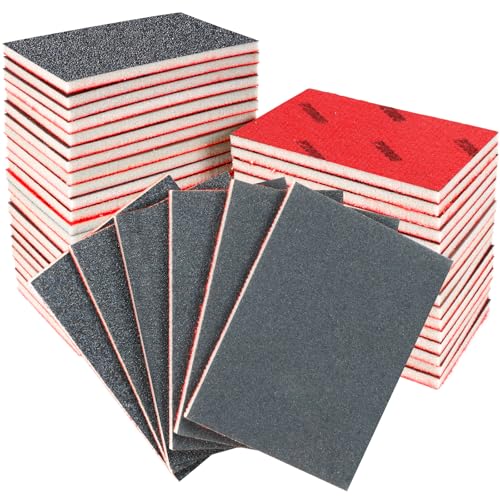 Pukamam 36 Pcs Sanding Sponge 80/120/180/240/320/400 Grit Sandpaper Assortment, Washable & Reusable Sanding Blocks for Wood, Metal, Drywall, Glazing, Wet Dry Sandpaper for Smooth Finishing - Image 1