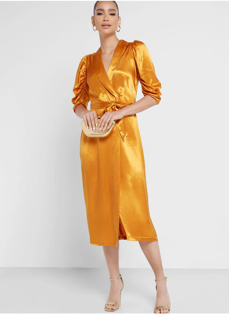 Closet London Tie Detail Wrap Dress