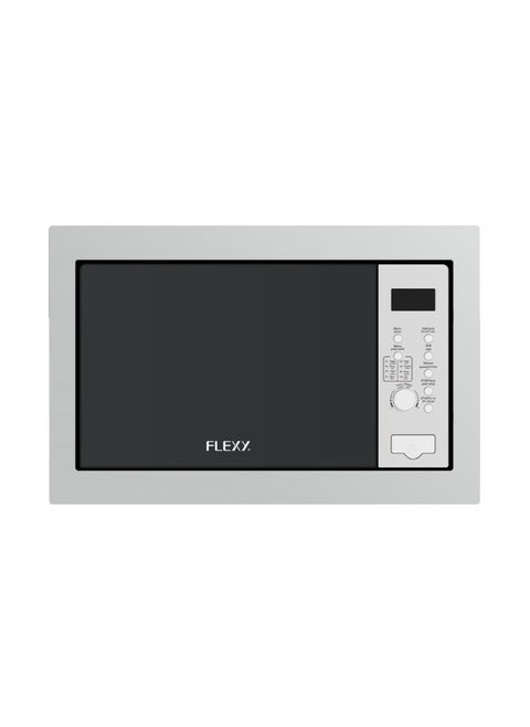 30L Built-In Microwave Oven with Grill, 950W Power, 8 Auto Menus, Timer, Defrost, Glass Door, Button & Knob Control, 2-Year Warranty