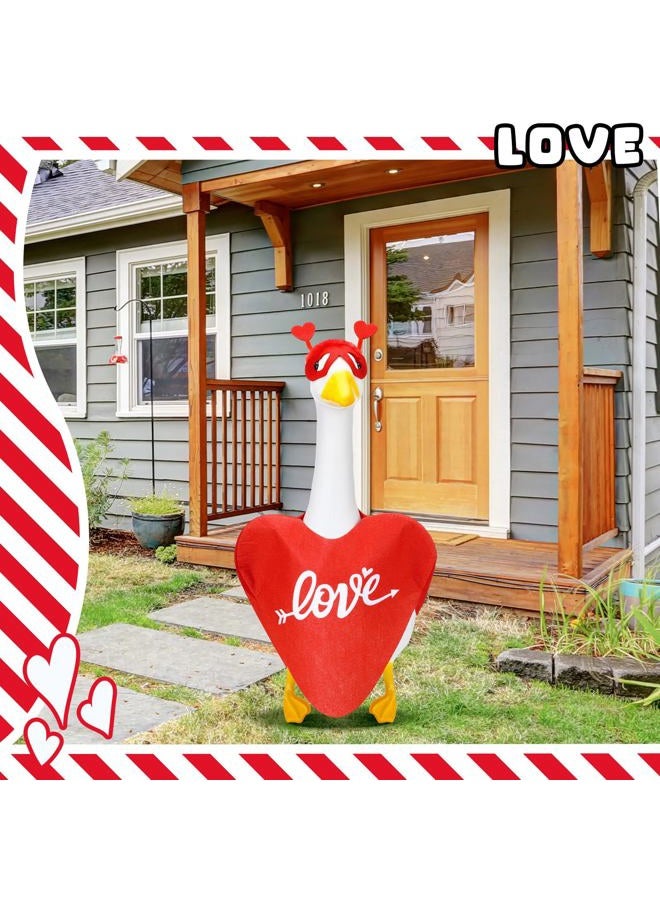 Solsew Valentine's Day Goose Outfit Goose Outfit for Porch Goose 23 Inch Valentines Lawn Goose Love Romantic Goose Clothes for Plastic Goose Valentine's Day Yard Garden Outdoor Decor - Image 5