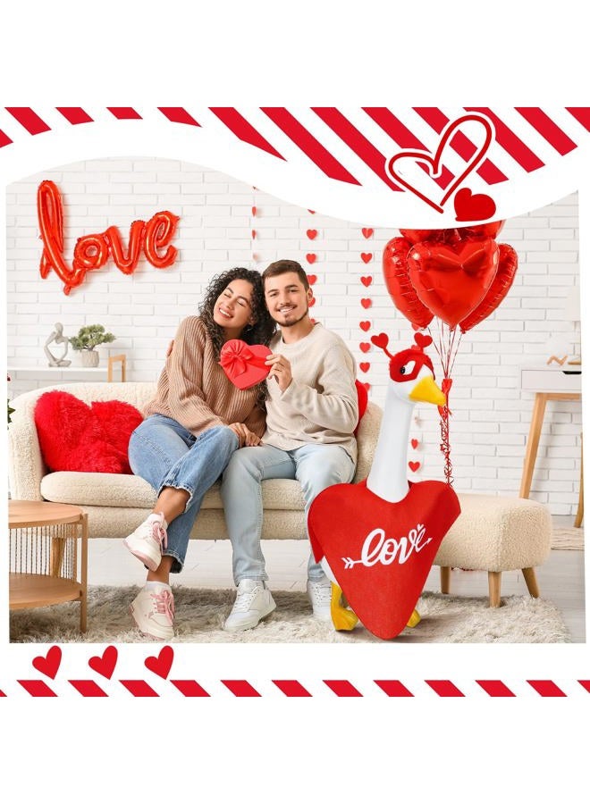 Solsew Valentine's Day Goose Outfit Goose Outfit for Porch Goose 23 Inch Valentines Lawn Goose Love Romantic Goose Clothes for Plastic Goose Valentine's Day Yard Garden Outdoor Decor - Image 2