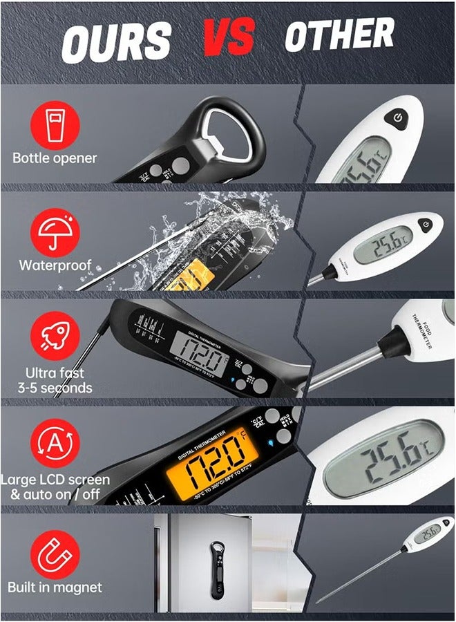 general Meat Thermometer Digital, Instant Read Meat ThermometerI for Grill and Cooking, Waterproof Food Thermometer for Kitchen and Outside, BBQ, Turkey, Candy, Liquids, Beef - Image 2