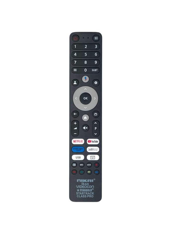 BGM Replacement Remote Control Compatible For Nikai TV, iKon TV, Videocon TV, Stargold TV, Star Track TV, Class Pro TV Smart LCD LED with Netflix, YouTube, Prime Video & Shahid Key Buttons