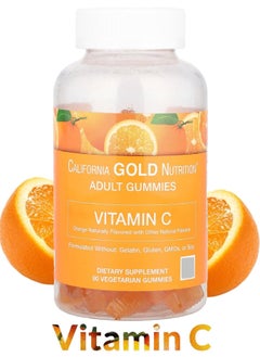 California Gold Nutrition Vitamin C Gummies Natural Orange Flavored Support Immune Health and Antioxidant Activity Gelatin Free 90 Vegetarian Gummies  - Image 1
