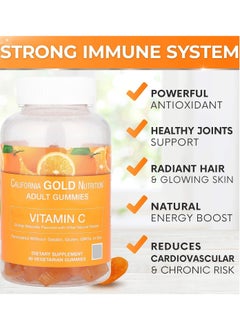California Gold Nutrition Vitamin C Gummies Natural Orange Flavored Support Immune Health and Antioxidant Activity Gelatin Free 90 Vegetarian Gummies  - Image 5