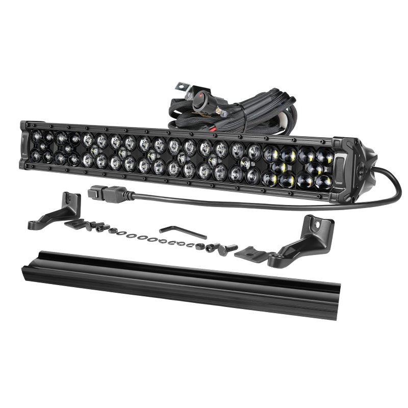 شريط إضاءة LED OFFROADTOWN 20 بوصة 350 واط مع مجموعة أسلاك وغطاء أسود للإضاءة أثناء القيادة على الطرق الوعرة IP68 مقاوم للماء شريط عمل LED أضواء ضباب للشاحنات ATV UTV SUV المركبات