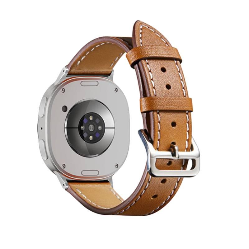 سوار ساعة ذكية سوار جلدي كلاسيكي متوافق مع Samsung Galaxy Watch بملاءمة قابلة للتعديل وحزام بديل للاستخدام اليومي باللون أزرق قابل للتعديل خفيف الحمل للاستخدام الداخلي - Image 3