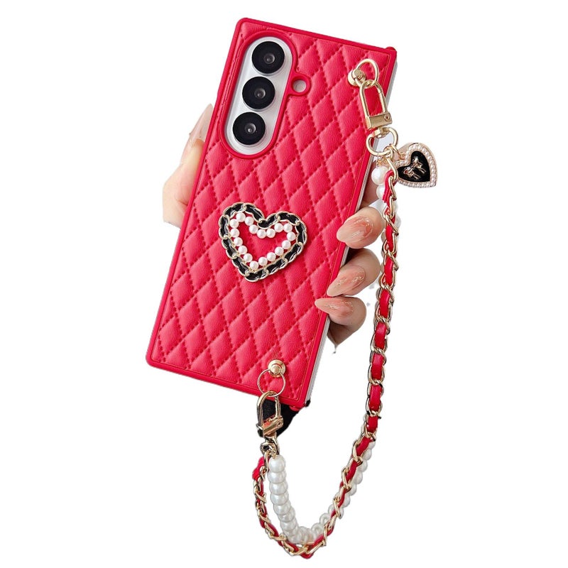 Protective Case | Purple | Film | Love Heart Pattern | Bracelet | Cover for Samsung Galaxy Z Fold 7 - Image 5