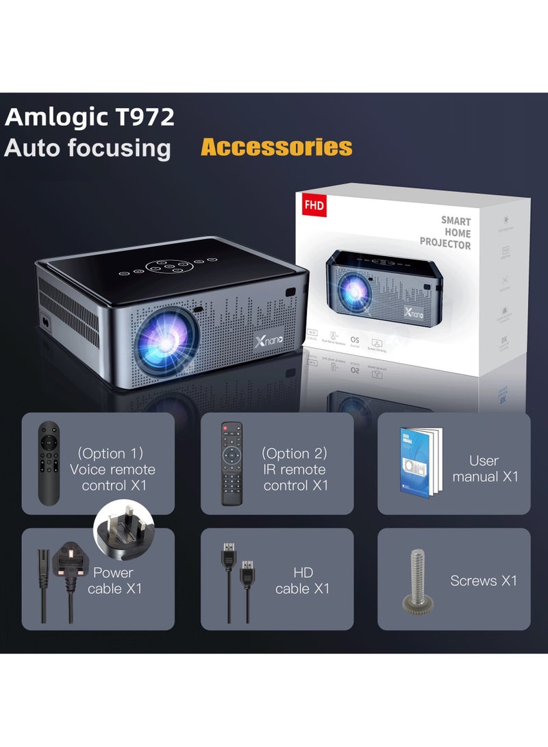 general Classic Projector X1 Pro Full HD 5G Smart Projector 8K 1080P Resolution 12000 Lumens Dual Band WiFi Auto Focus Keystone Correction Dual Stereo Speakers Dolby Digital Two-Way Bluetooth Connection Low Noise-Efficient Cooling System - Image 3