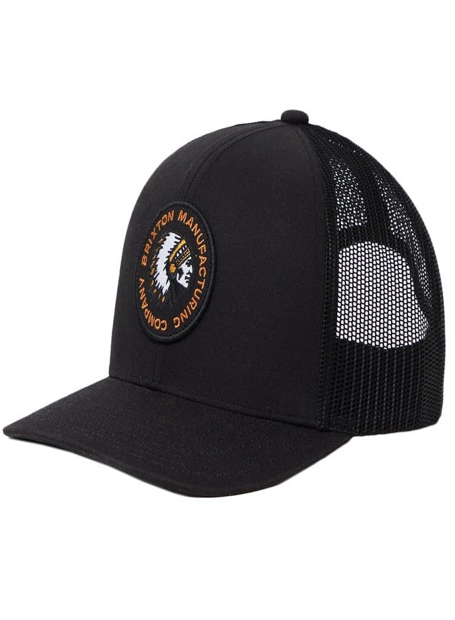 Brixton Men's Wheeler Snapback Cap Black – with Mesh Back Panels