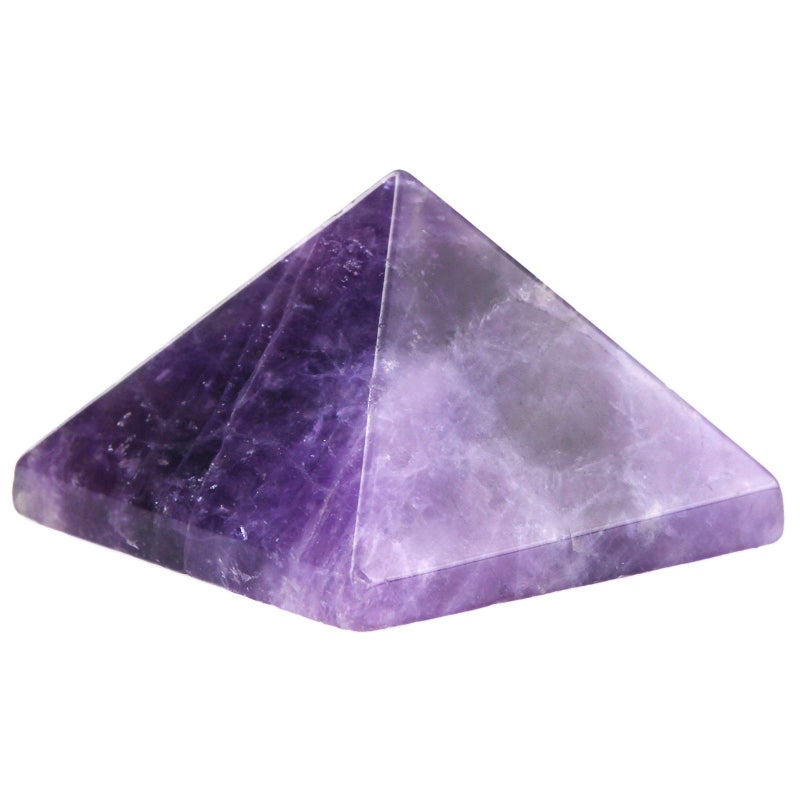 Rockcloud Healing Crystal Amethyst Pyramid Metaphysical Stone Figurine - Image 1
